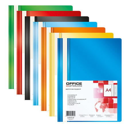 Skoroszyt OFFICE PRODUCTS, PP, A4, miękki, 100/170mikr., zielony