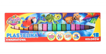 Plastelina SWEET COLOURS, kwadratowa, 18 kolorów
