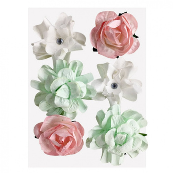 Kwiaty samoprzylepne INCOOD, mix wzorów, 6 szt., pastelowe