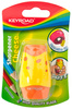 Temperówka KEYROAD Cheese, plastikowa, podwójna, z pojemnikiem, blister, mix kolorów