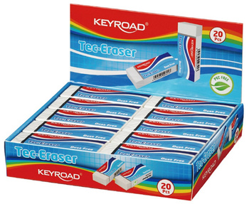Gumka uniwersalna KEYROAD Tec-Eraser, pakowane na displayu, biała