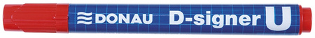 Marker permanentny DONAU D-Signer, okrągły, 2-4mm (linia), zawieszka, czerwony