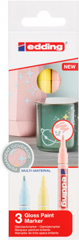 Marker olejowy błyszczący e-751 EDDING, 1-2mm, 3 szt., mix kolorów pastelowych