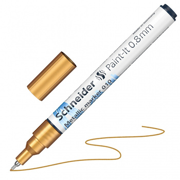 Marker metaliczny SCHNEIDER Paint-It 010, 0,8 mm, złoty metalik