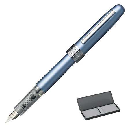 Pióro wieczne Platinum Plaisir Frosty Blue, F, niebieskie metaliczne