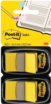 Zakładki indeksujące POST-IT® (680-Y2EU), PP, 25,4x43,2mm, 2x50 kart., żółte