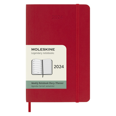 Kalendarz tygodniowy MOLESKINE 2024, 12M, P, miękka oprawa, scarlet red