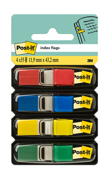 Zakładki indeksujące POST-IT® (683-4), PP, 11,9x43,1mm, 4x35 kart., mix kolorów