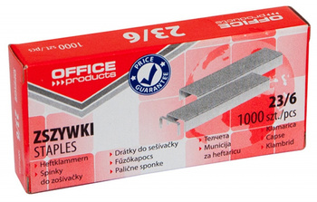 Zszywki OFFICE PRODUCTS, 23/6, 1000szt.