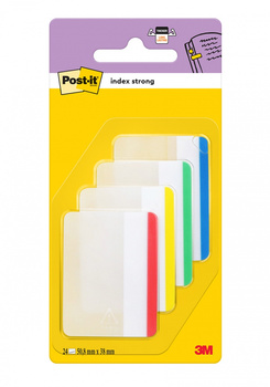 Zakładki indeksujące POST-IT® do archiwizacji (686-F1), PP, proste, 50,8x38,1mm, 4x6 kart., mix kolorów