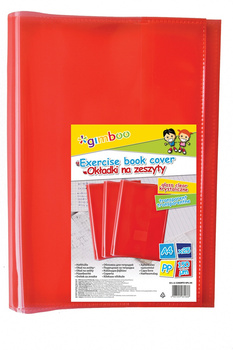 Okładka na zeszyt GIMBOO, krystaliczna, A4, 150mikr., czerwona