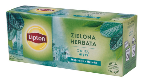 Herbata LIPTON Green Tea, 25 torebek, miętowa