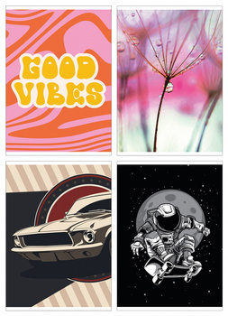 Zeszyt szkolny GIMBOO, A5, w linie, 60 kart., 70gsm, mix wzorów