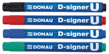 Marker permanentny DONAU D-Signer U, okrągły, 2-4mm (linia), czerwony