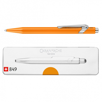 Długopis CARAN D'ACHE 849 Pop Line Fluo, M, w pudełku, pomarańczowy