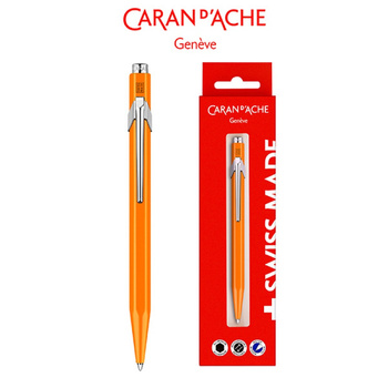 Długopis CARAN D’ACHE 849 Gift Box Fluo Line Orange, pomarańczowy