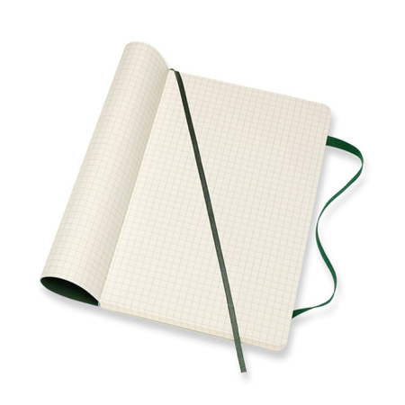 Notes MOLESKINE L (13x21cm) w kratkę, miękka oprawa, myrtle green, 192 strony, zielony