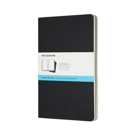 Zestaw 3 Zeszytów MOLESKINE Cahier Journals L (13x21cm) w kropki, 80 stron, czarny