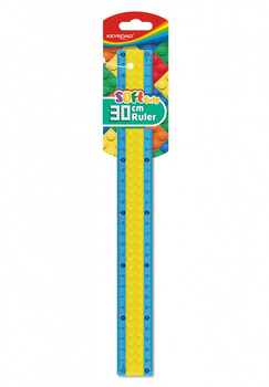 Linijka plastikowa KEYROAD, w kształcie klocka Lego, 30cm, zawieszka, mix kolorów