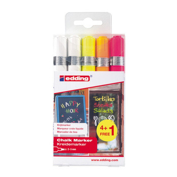 Marker kredowy e-4095 EDDING, 2-3mm, 5 szt., mix kolorów