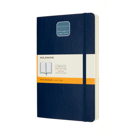 Notes MOLESKINE Classic L (13x21 cm) w linie, miękka oprawa, sapphire blue, 400 stron, niebieski