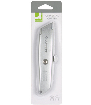 Nóż tapicerski Q-CONNECT, metalowy, z blokadą, szary