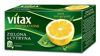 Herbata VITAX Inspirations, zielona z cytryną, 20 torebek