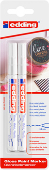 Marker olejowy połyskujący e-780 EDDING, 0,8mm, 2 szt., blister, biały