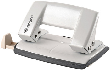 Dziurkacz KANGARO Aion-10G/S, dziurkuje do 10 kartek, metalowy, w pudełku PP, metaliczny biały