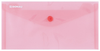 Teczka kopertowa DONAU zatrzask, PP, DL, 180mikr., czerwona