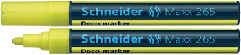 Marker kredowy SCHNEIDER Maxx 265 Deco, okrągły, 2-3mm, zawieszka, żółty