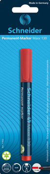 Marker permanentny SCHNEIDER Maxx 130, okrągły, 1-3mm, blister, czerwony