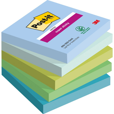 Karteczki samoprzylepne Post-it® Super Sticky, OASIS, 76x76mm, 5x90 kart.