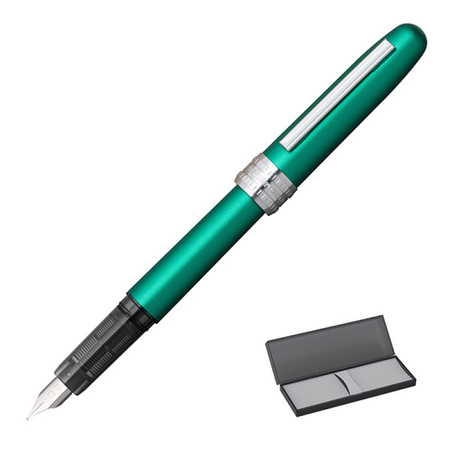 Pióro wieczne Platinum Plaisir Teal Green, F, zielone matowe