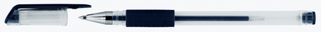 Długopis żelowy OFFICE PRODUCTS, gumowy uchwyt, 0,5mm, czarny