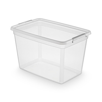Pojemnik do przechowywania MOXOM, Basestore, z klipsem, 60l, transparentny
