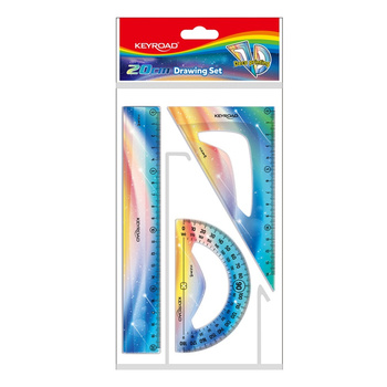 Zestaw geometryczny KEYROAD, Twilight, 20cm, mix kolorów