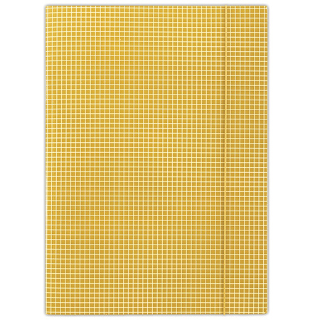 Teczka z gumką DONAU, karton, A4, 400gsm, 3-skrz., pomarańczowa w kratę