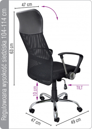 Fotel biurowy OFFICE PRODUCTS Corfu, czarny