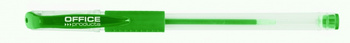 Długopis żelowy OFFICE PRODUCTS, gumowy uchwyt, 0,5mm, zielony