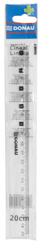 Linijka DONAU, 20cm, zawieszka, transparentna