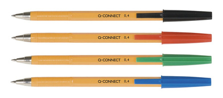 Długopis Q-CONNECT z wymiennym wkładem 0,4mm (linia), zawieszka, czarny