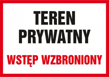 Znak TDC, Teren prywatny wstęp wzbroniony