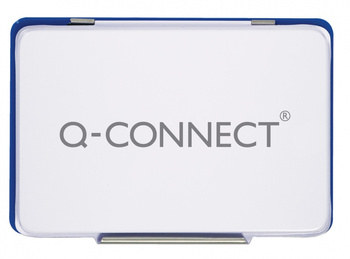 Poduszka do stempli Q-CONNECT, z tuszem, 110x70mm, metalowa, niebieska