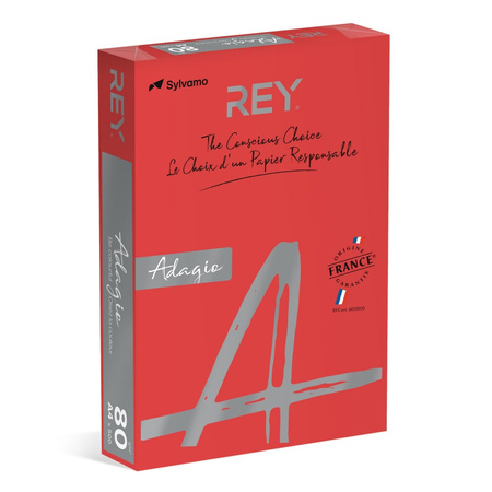 Papier ksero REY ADAGIO, A4, 80gsm, 22 czerwony intense INTENSE *RYADA080X429 R200, 500 ark.