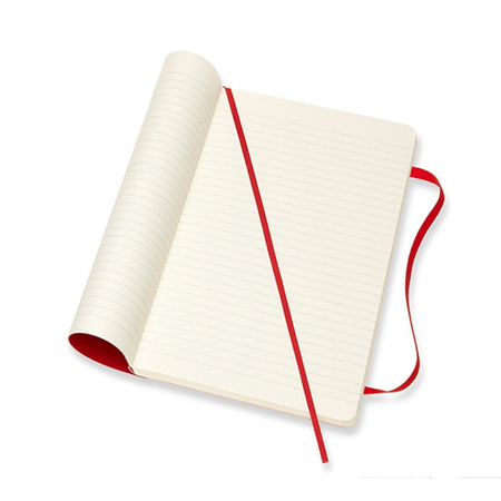 Notes MOLESKINE Classic L, 13x21cm, w linie, miękka oprawa, 192 strony, czerwony