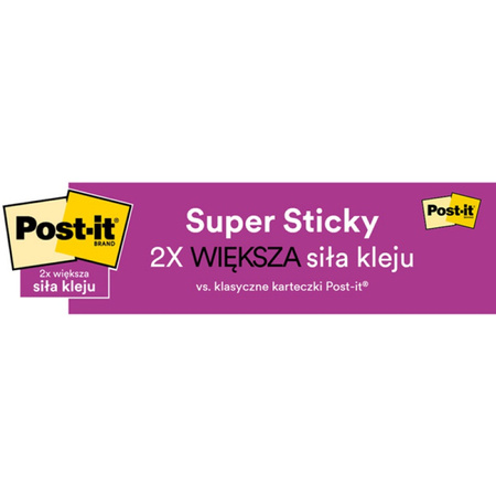 Karteczki samoprzylepne Post-it® Super Sticky, PLAYFUL, 76x127mm, 6x90 kart.