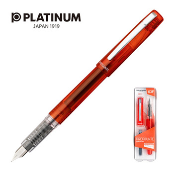 Pióro wieczne Platinum Prefounte Vermilion Orange, F, w plastikowym opakowaniu, na blistrze, pomarańczowe