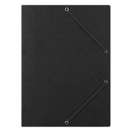 Teczka z gumką DONAU, preszpan, A4, 390gsm, 3-skrz., czarna