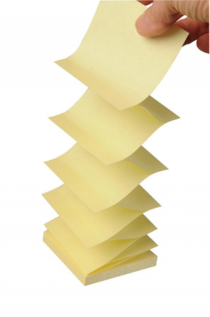 Ekologiczne karteczki samoprzylepne Post-it® Z-Notes (R330-1B), 76x76mm, 6 bl. x 100 kart., żółte